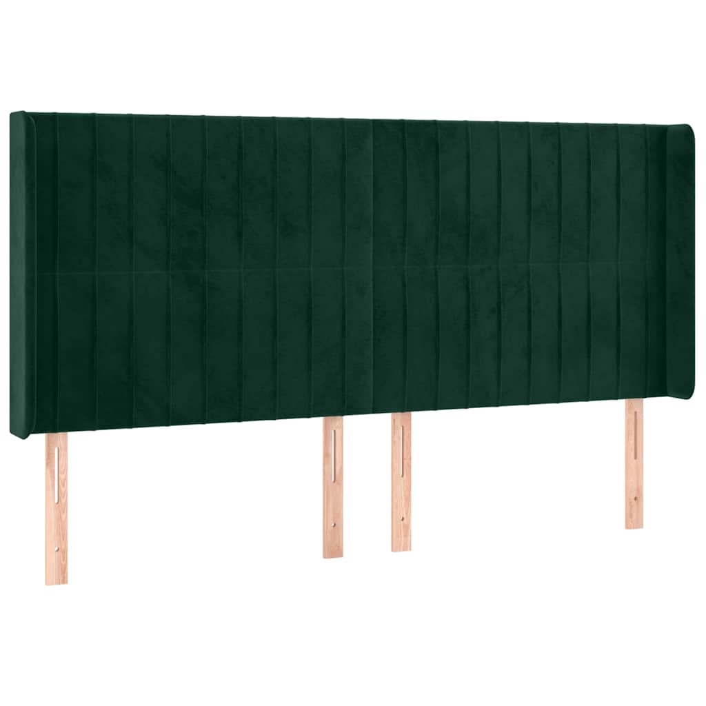 Vidaxl hoofdbord led 163x16x118 128 cm fluweel donkergroen