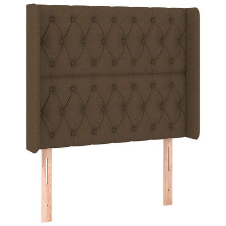 Vidaxl hoofdbord led 93x16x118 128 cm stof donkerbruin