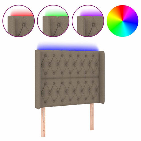 Vidaxl hoofdbord led 93x16x118 128 cm stof taupe