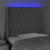 Vidaxl hoofdbord led 103x16x118 128 cm stof lichtgrijs