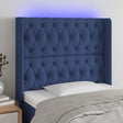 Vidaxl hoofdbord led 103x16x118 128 cm stof blauw