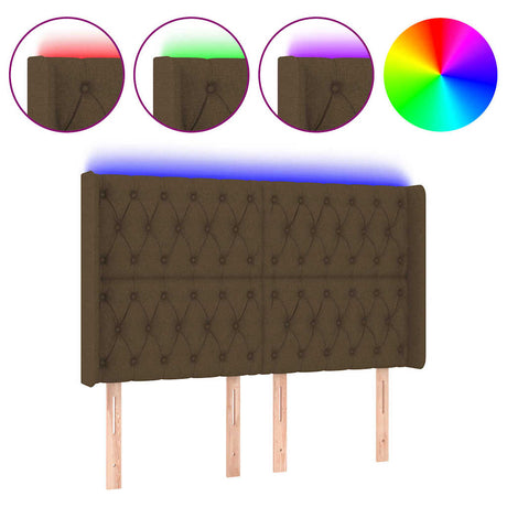 Vidaxl hoofdbord led 163x16x118 128 cm stof donkerbruin
