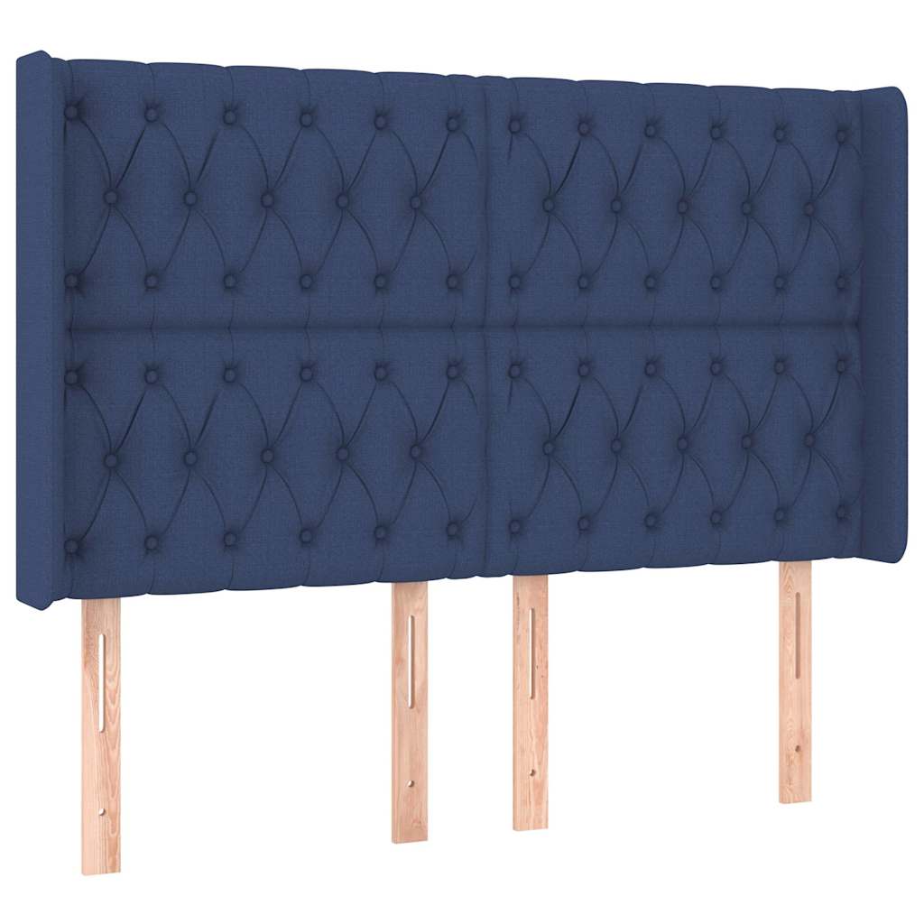 Vidaxl hoofdbord led 163x16x118 128 cm stof blauw