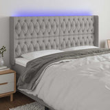 Vidaxl hoofdbord led 183x16x118 128 cm stof lichtgrijs