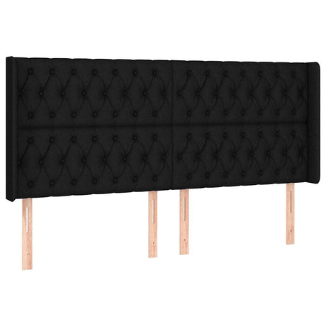 Vidaxl hoofdbord led 183x16x118 128 cm stof zwart