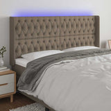 Vidaxl hoofdbord led 183x16x118 128 cm stof taupe