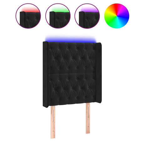 Vidaxl hoofdbord led 83x16x118 128 cm fluweel zwart