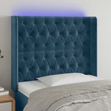Vidaxl hoofdbord led 103x16x118 128 cm fluweel donkerblauw
