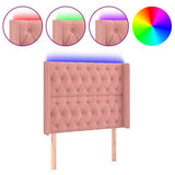 Vidaxl hoofdbord led 103x16x118 128 cm fluweel roze