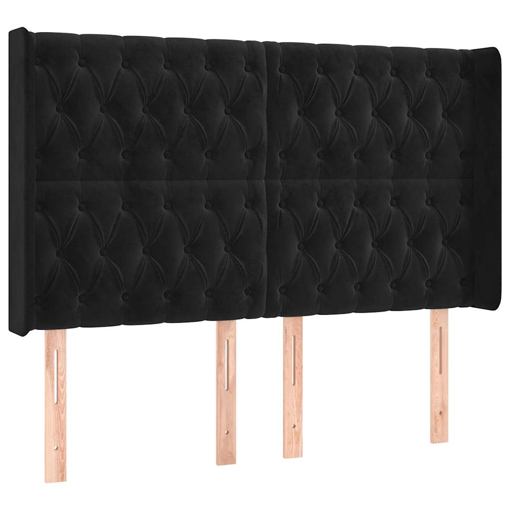 Vidaxl hoofdbord led 147x16x118 128 cm fluweel zwart