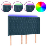 Vidaxl hoofdbord led 147x16x118 128 cm fluweel donkerblauw