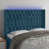 Vidaxl hoofdbord led 147x16x118 128 cm fluweel donkerblauw