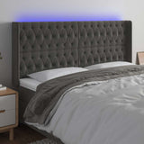 Vidaxl hoofdbord led 183x16x118 128 cm fluweel donkergrijs