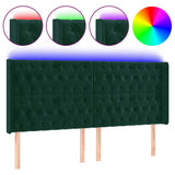 Vidaxl hoofdbord led 183x16x118 128 cm fluweel donkergroen