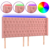Vidaxl hoofdbord led 183x16x118 128 cm fluweel roze