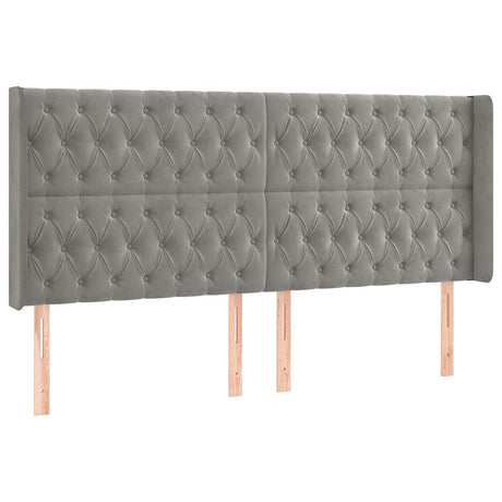 Vidaxl hoofdbord led 203x16x118 128 cm fluweel lichtgrijs