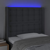 Vidaxl hoofdbord led 83x16x118 128 cm stof donkergrijs