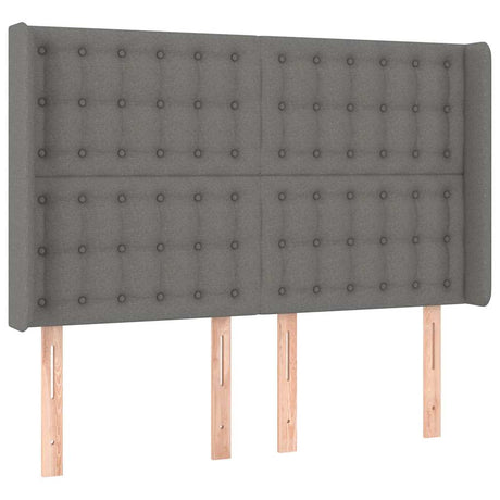 Vidaxl hoofdbord led 147x16x118 128 cm stof donkergrijs