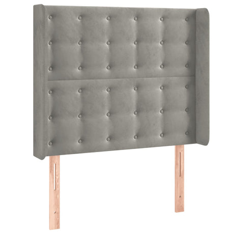 Vidaxl hoofdbord led 103x16x118 128 cm fluweel lichtgrijs