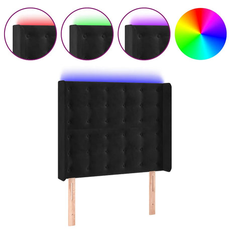 Vidaxl hoofdbord led 103x16x118 128 cm fluweel zwart