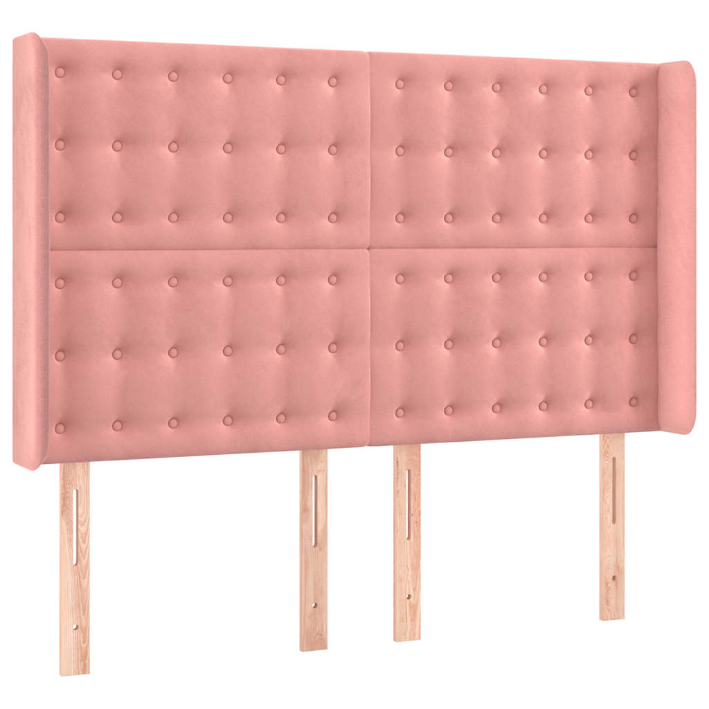 Vidaxl hoofdbord led 147x16x118 128 cm fluweel roze