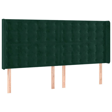 Vidaxl hoofdbord led 163x16x118 128 cm fluweel donkergroen