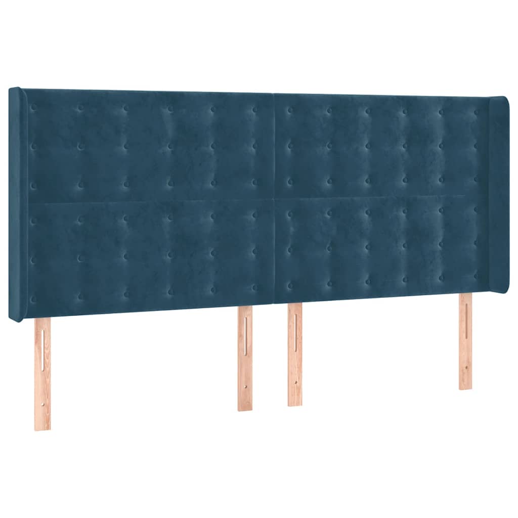 Vidaxl hoofdbord led 183x16x118 128 cm fluweel donkerblauw