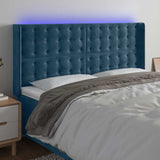 Vidaxl hoofdbord led 183x16x118 128 cm fluweel donkerblauw