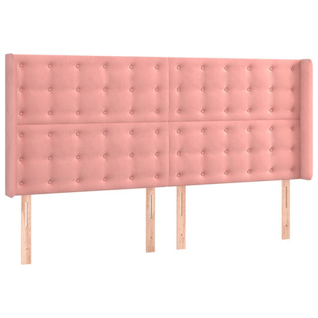 Vidaxl hoofdbord led 183x16x118 128 cm fluweel roze