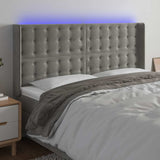Vidaxl hoofdbord led 203x16x118 128 cm fluweel lichtgrijs