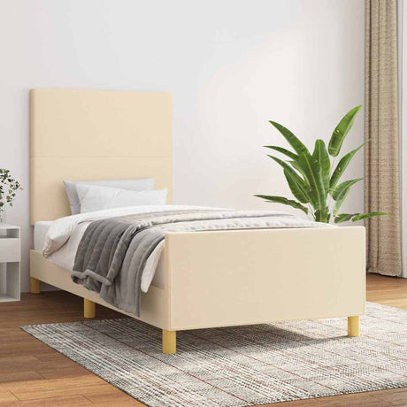 Vidaxl bedframe zonder matras 80x200 cm stof crèmekleurig