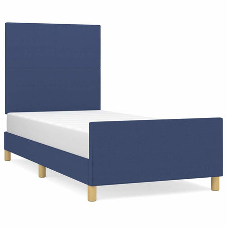 Vidaxl bedframe zonder matras 90x190 cm stof blauw