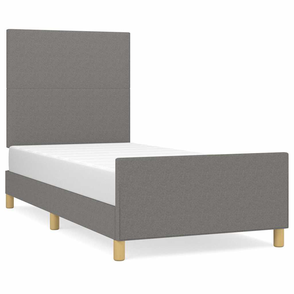 Vidaxl bedframe zonder matras 90x200 cm stof donkergrijs