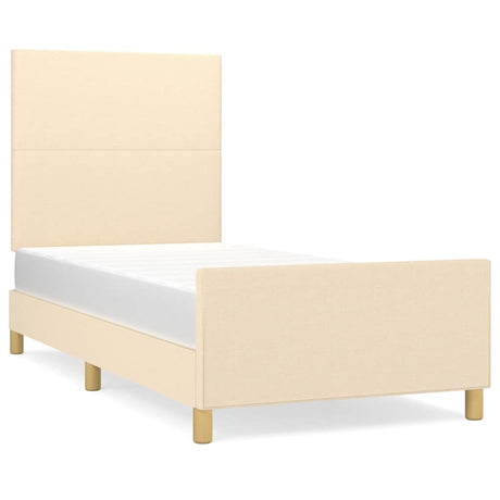Vidaxl bedframe zonder matras 90x200 cm stof crèmekleurig