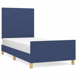 Vidaxl bedframe zonder matras 90x200 cm stof blauw