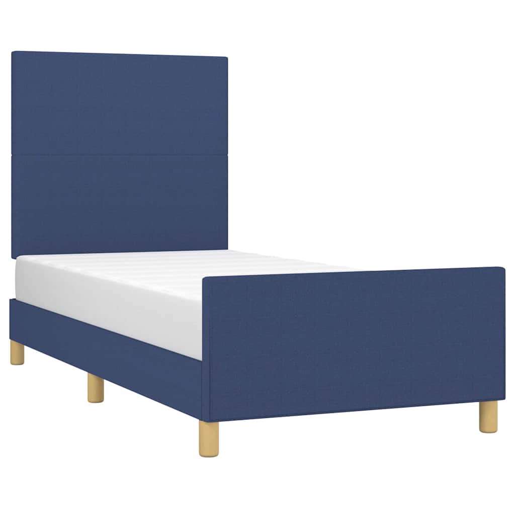 Vidaxl bedframe zonder matras 90x200 cm stof blauw