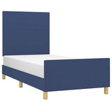 Vidaxl bedframe zonder matras 90x200 cm stof blauw