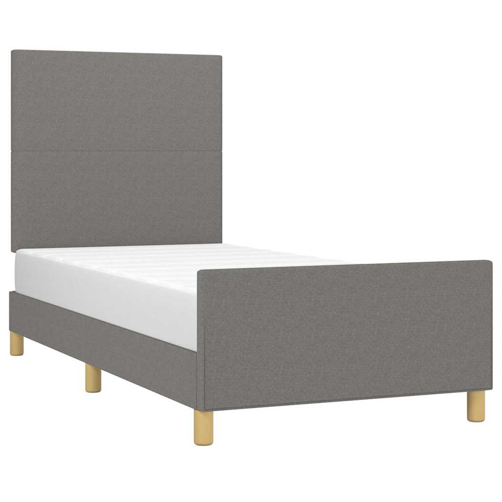 Vidaxl bedframe zonder matras 100x200 cm stof donkergrijs