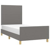 Vidaxl bedframe zonder matras 100x200 cm stof donkergrijs