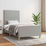Vidaxl bedframe zonder matras 90x190 cm stof lichtgrijs