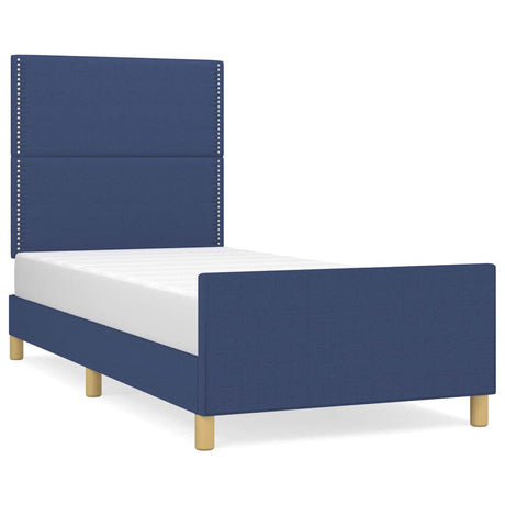 Vidaxl bedframe zonder matras 90x190 cm stof blauw
