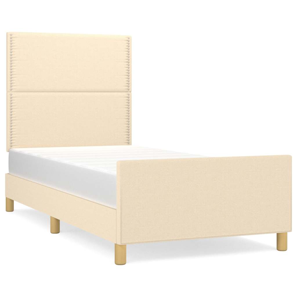 Vidaxl bedframe zonder matras 90x200 cm stof crèmekleurig