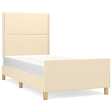 Vidaxl bedframe zonder matras 90x200 cm stof crèmekleurig