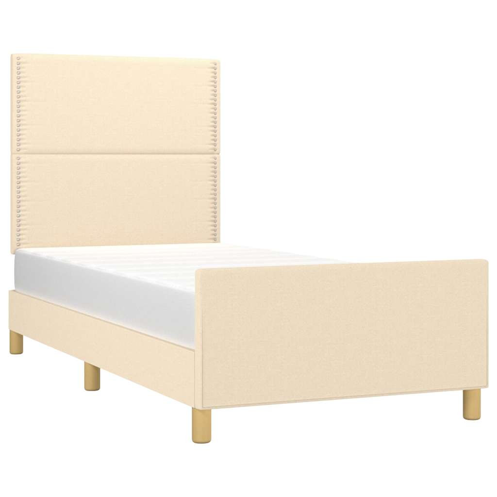 Vidaxl bedframe zonder matras 90x200 cm stof crèmekleurig