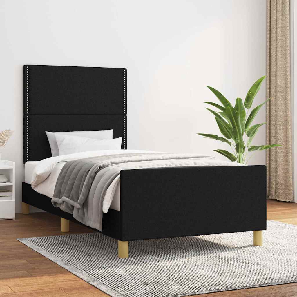 Vidaxl bedframe zonder matras 100x200 cm stof zwart