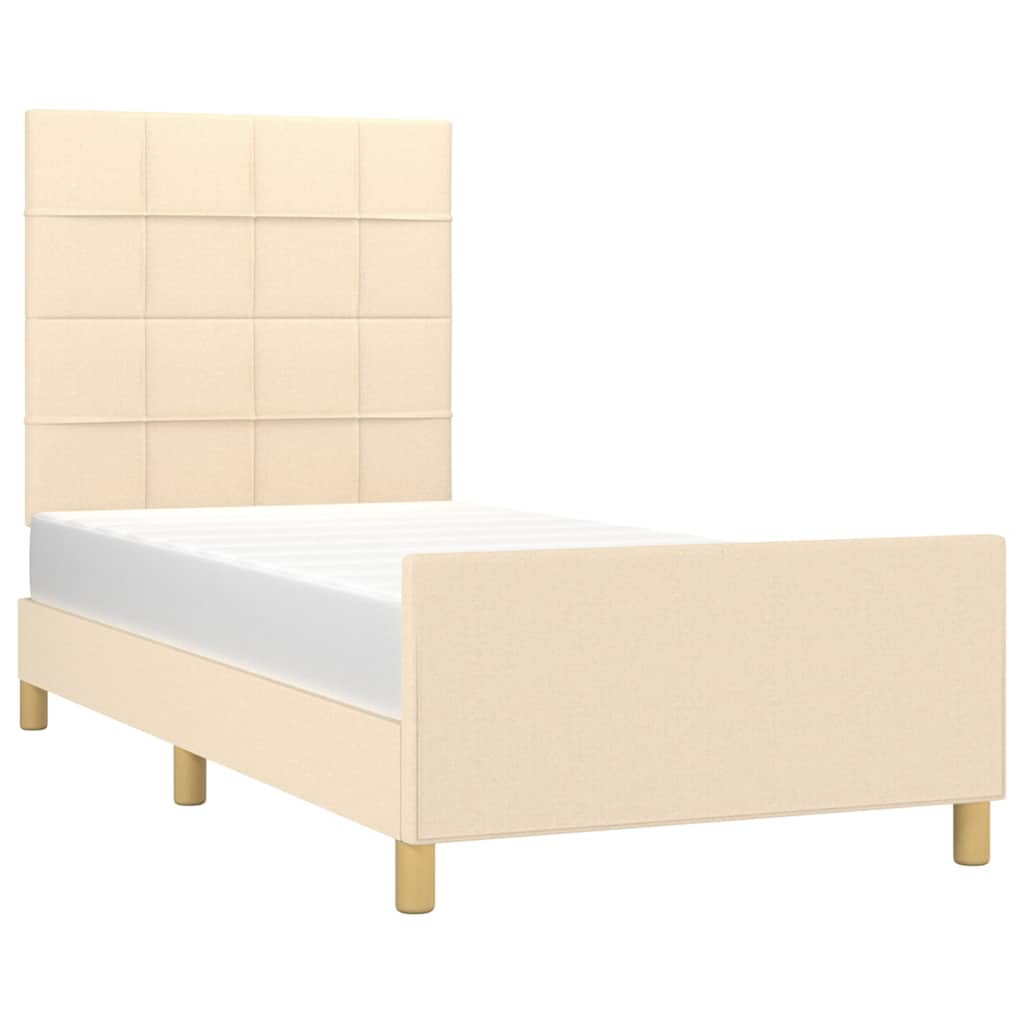 Vidaxl bedframe zonder matras 80x200 cm stof crèmekleurig