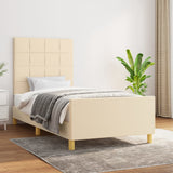 Vidaxl bedframe zonder matras 80x200 cm stof crèmekleurig