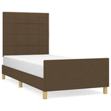 Vidaxl bedframe zonder matras 90x190 cm stof donkerbruin