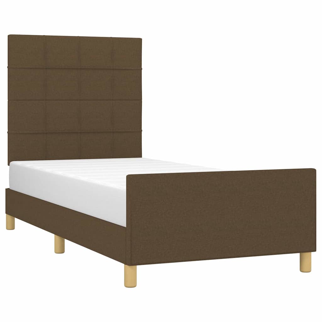 Vidaxl bedframe zonder matras 90x190 cm stof donkerbruin