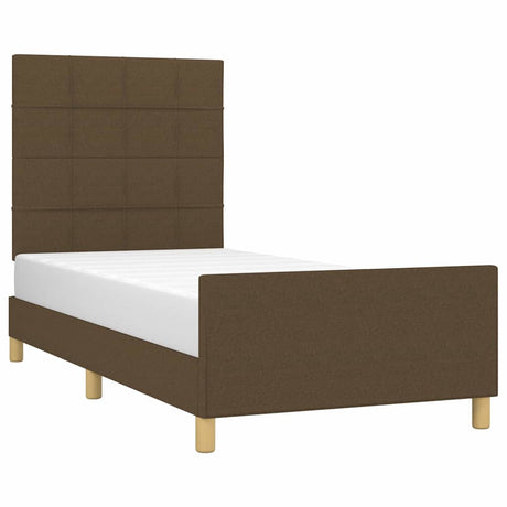 Vidaxl bedframe zonder matras 90x190 cm stof donkerbruin